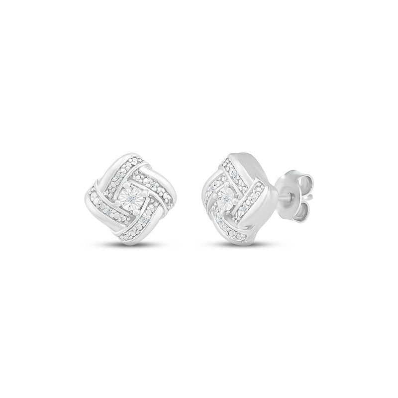 Main Image 1 of Diamond Stud Earrings Sterling Silver