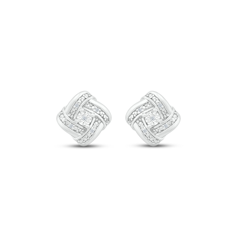 Main Image 2 of Diamond Stud Earrings Sterling Silver