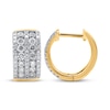 Thumbnail Image 3 of Diamond Huggie Hoop Earrings 1 ct tw 14K Yellow Gold 12mm