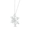 Thumbnail Image 2 of Diamond Snowflake Necklace 1/8 ct tw Sterling Silver 18&quot;