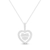 Thumbnail Image 1 of Unstoppable Love Baguette & Round-Cut Multi-Diamond Heart Necklace 1/3 ct tw 10K White Gold 19&quot;