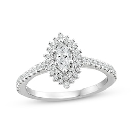 Marquise-Cut Diamond Engagement Ring 5/8 ct tw 14K White Gold