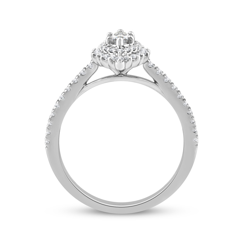 Main Image 3 of Marquise-Cut Diamond Engagement Ring 5/8 ct tw 14K White Gold