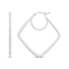 Thumbnail Image 0 of Round-Cut Diamond Hoop Earrings 1/10 ct tw Sterling Silver