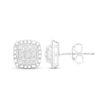 Thumbnail Image 1 of Round-Cut Diamond Cushion-Shaped Stud Earrings 1/4 ct tw 10K White Gold