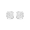 Thumbnail Image 2 of Round-Cut Diamond Cushion-Shaped Stud Earrings 1/4 ct tw 10K White Gold