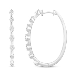 Round-Cut Diamond Hoop Earrings 1/4 ct tw 10K White Gold