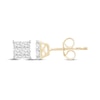 Thumbnail Image 1 of Princess-Cut Multi-Diamond Stud Earrings 1 ct tw 10K Yellow Gold