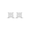 Thumbnail Image 2 of Princess-Cut Multi-Diamond Stud Earrings 1 ct tw 10K Yellow Gold