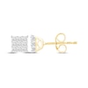 Thumbnail Image 1 of Princess-Cut Multi-Diamond Center Stud Earrings 1/4 ct tw 10K Yellow Gold