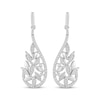 Thumbnail Image 2 of Round-Cut Diamond Leaf & Vine Drop Earrings 1/4 ct tw Sterling Silver