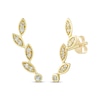 Thumbnail Image 1 of Round-Cut Diamond Leaf Stud Earrings 1/10 ct tw 10K Yellow Gold