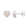 Thumbnail Image 3 of Round-Cut Diamond Heart Stud Earrings 1/3 ct tw 10K Two-Tone Gold