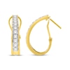 Thumbnail Image 0 of Round-Cut Diamond Oval Hoop Earrings 1 ct tw 10K Yellow Gold