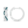 Thumbnail Image 3 of Blue & White Diamond Wavy Twist Hoop Earrings 1/6 ct tw Sterling Silver