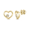 Thumbnail Image 1 of Diamond Accent Heart Outline Stud Earrings 10K Yellow Gold