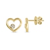 Thumbnail Image 3 of Diamond Accent Heart Outline Stud Earrings 10K Yellow Gold