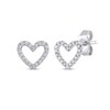 Thumbnail Image 1 of Diamond Open Heart Stud Earrings 1/8 ct tw 10K White Gold