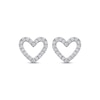 Thumbnail Image 2 of Diamond Open Heart Stud Earrings 1/8 ct tw 10K White Gold