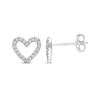 Thumbnail Image 3 of Diamond Open Heart Stud Earrings 1/8 ct tw 10K White Gold