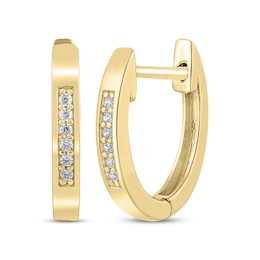 Diamond Hoop Earrings 1/20 ct tw 10K Yellow Gold