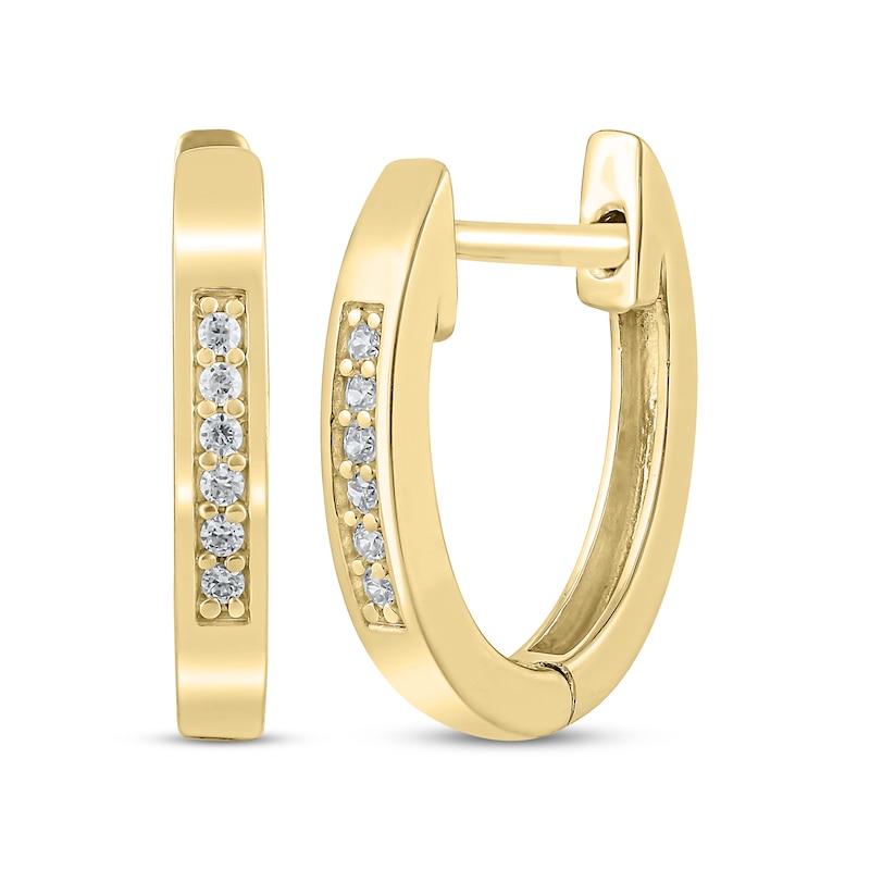 Diamond Hoop Earrings 1/20 ct tw 10K Yellow Gold