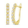 Thumbnail Image 1 of Diamond X Hoop Earrings 1/4 ct tw 10K Yellow Gold