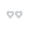 Thumbnail Image 1 of Diamond Open Heart Stud Earrings 1/6 ct tw 10K White Gold