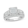 Thumbnail Image 1 of Princess-Cut Multi-Diamond Center Engagement Ring 1 ct tw 10K White Gold