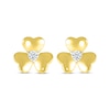 Thumbnail Image 1 of Diamond Heart Petal Stud Earrings 1/10 ct tw 10K Yellow Gold