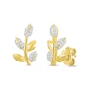 Thumbnail Image 1 of Diamond Leaf Stud Earrings 1/8 ct tw 10K Yellow Gold