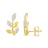 Thumbnail Image 3 of Diamond Leaf Stud Earrings 1/8 ct tw 10K Yellow Gold