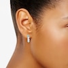 Thumbnail Image 2 of Cultured Pearl Trio & Blue Enamel Hoop Earrings Sterling Silver