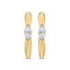 Thumbnail Image 2 of Diamond Inset Marquise Frame Hoop Earrings 1/10 ct tw 10K Yellow Gold