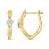 Thumbnail Image 1 of Diamond Inset Square Frame Hoop Earrings 1/10 ct tw 10K Yellow Gold