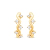 Thumbnail Image 2 of Diamond Zigzag Hoop Earrings 1/8 ct tw 10K Yellow Gold