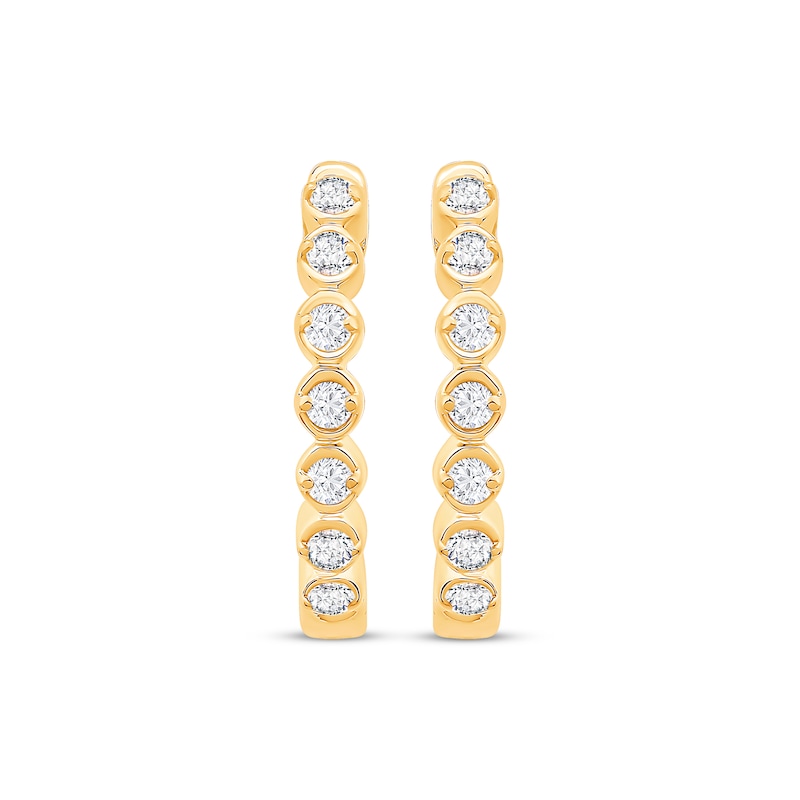 Main Image 2 of Diamond Hoop Earrings 1/10 ct tw 10K Yellow Gold