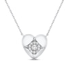 Thumbnail Image 1 of Diamond Inset Heart Necklace 1/8 ct tw Sterling Silver 17.5&quot;