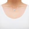 Thumbnail Image 2 of Diamond Inset Heart Necklace 1/8 ct tw Sterling Silver 17.5&quot;