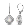 Thumbnail Image 0 of Cushion-Cut Lab-Created Opal & Diamond Accent Dangle Earrings Sterling Silver