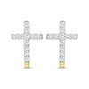 Thumbnail Image 2 of Diamond Curved Cross Earrings 1/6 ct tw 10K Yellow Gold 18&quot;