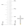 Thumbnail Image 4 of Diamond Curved Cross Earrings 1/6 ct tw 10K Yellow Gold 18&quot;