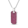 Thumbnail Image 2 of Men's Lab-Created Ruby Dog Tag Necklace Sterling Silver 22&quot;