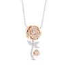 Thumbnail Image 1 of Diamond Rose Necklace 1/10 ct tw 10K Two-Tone Gold 18&quot;