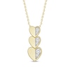 Thumbnail Image 1 of Diamond Heart Vertical Trio Necklace 1/10 ct tw 10K Yellow Gold 16&quot;