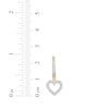 Thumbnail Image 2 of Diamond Hoop Drop Heart Earrings 1/4 ct tw 10K Yellow Gold