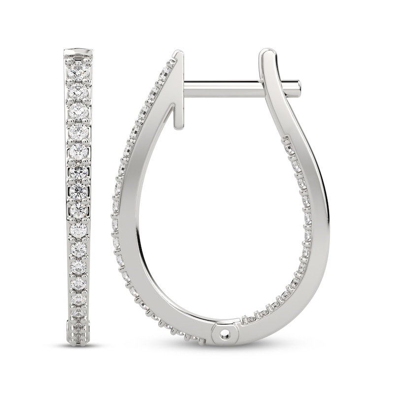 Diamond Inside-Out Hoop Earrings 1/2 ct tw 10K White Gold