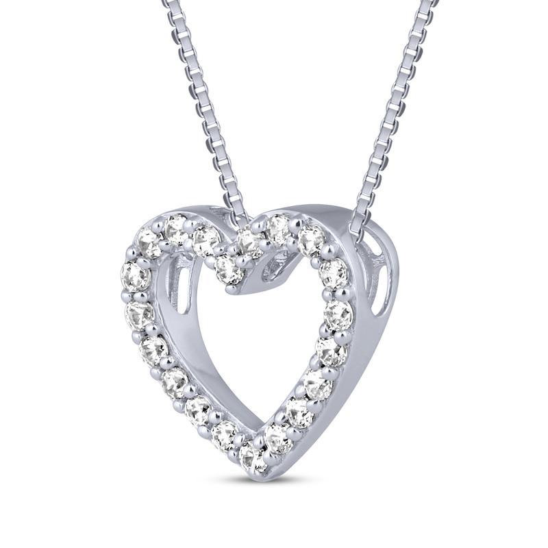 Main Image 2 of Diamond Heart Necklace 1/2 ct tw 10K White Gold 18&quot;