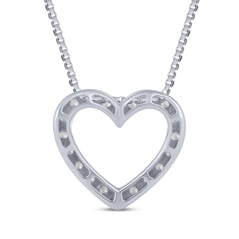 Main Image 3 of Diamond Heart Necklace 1/2 ct tw 10K White Gold 18&quot;