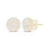 Thumbnail Image 1 of Baguette & Round-Cut Multi-Diamond Circle Stud Earrings 1 ct tw 10K Yellow Gold